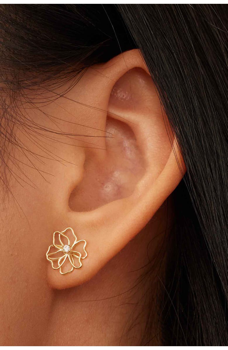 Oradina 14K Yellow Gold Full Bloom Studs, Alternate, color, Yellow Gold