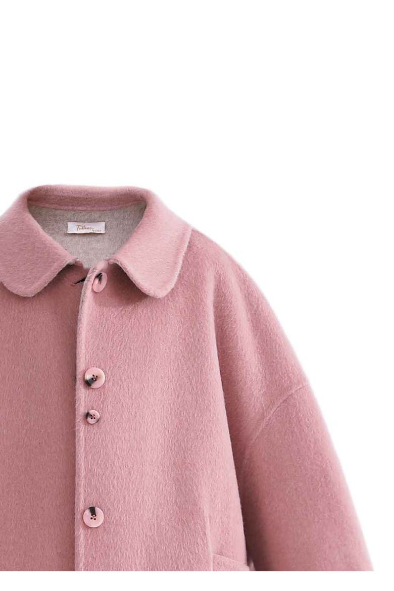 Wool Coat with Peter Pan Collar, Alternate, color, Pink
