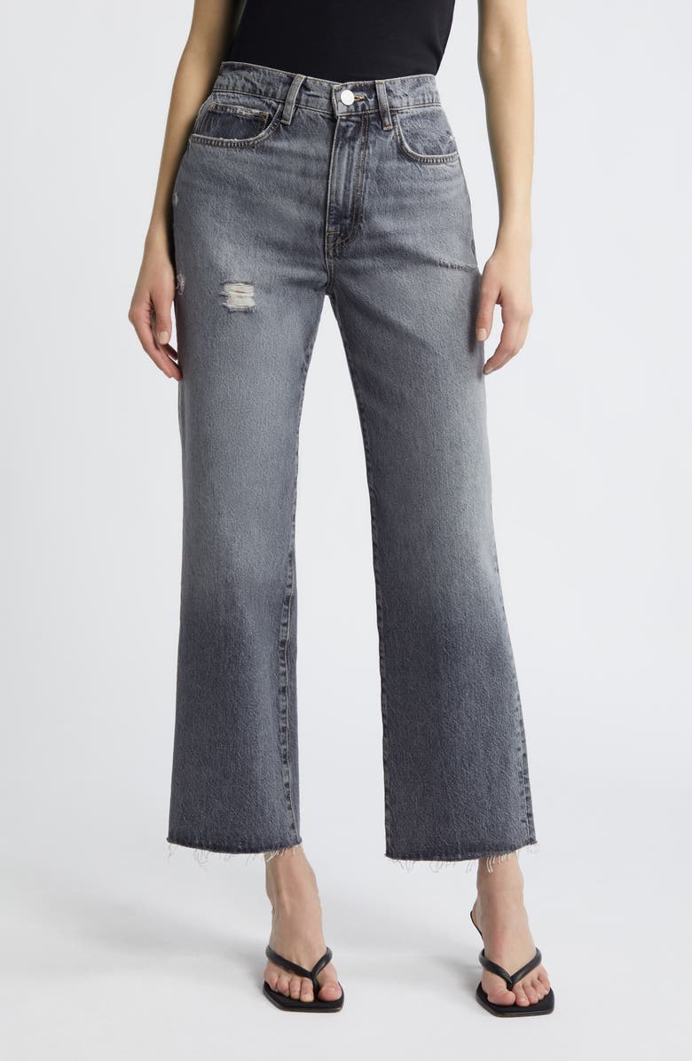 FRAME Le Jane Raw Hem High Waist Ankle Wide Leg Jeans, Main, color, Zurich