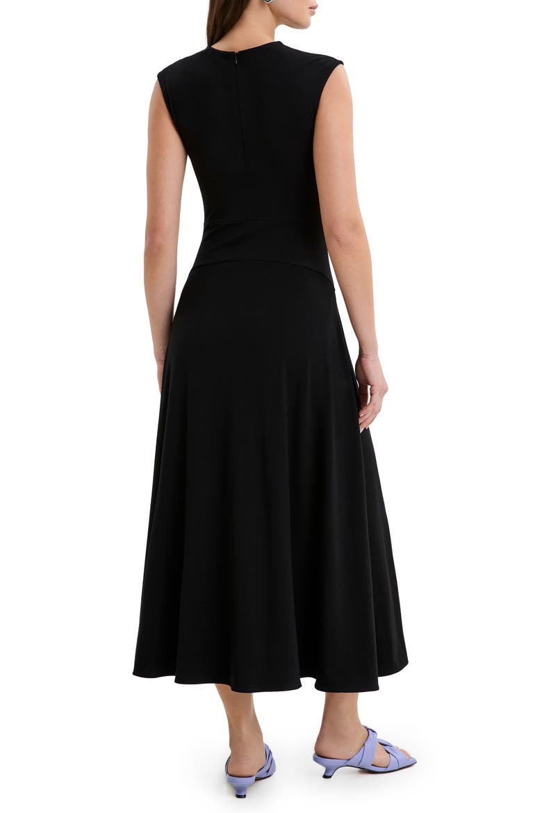 Alina Cap Sleeve A-Line Dress, Alternate, color, BLACK