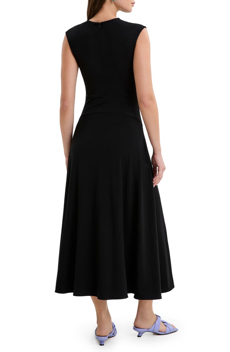 Marcella Alina Cap Sleeve A-Line Dress, Alternate, color, Black