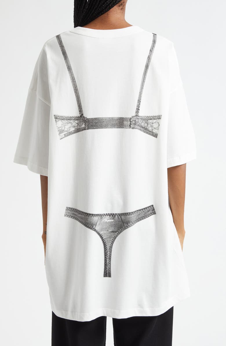 Vaquera Trompe l'Oeil Lingerie Tall Graphic T-Shirt, Alternate, color, Off White 1