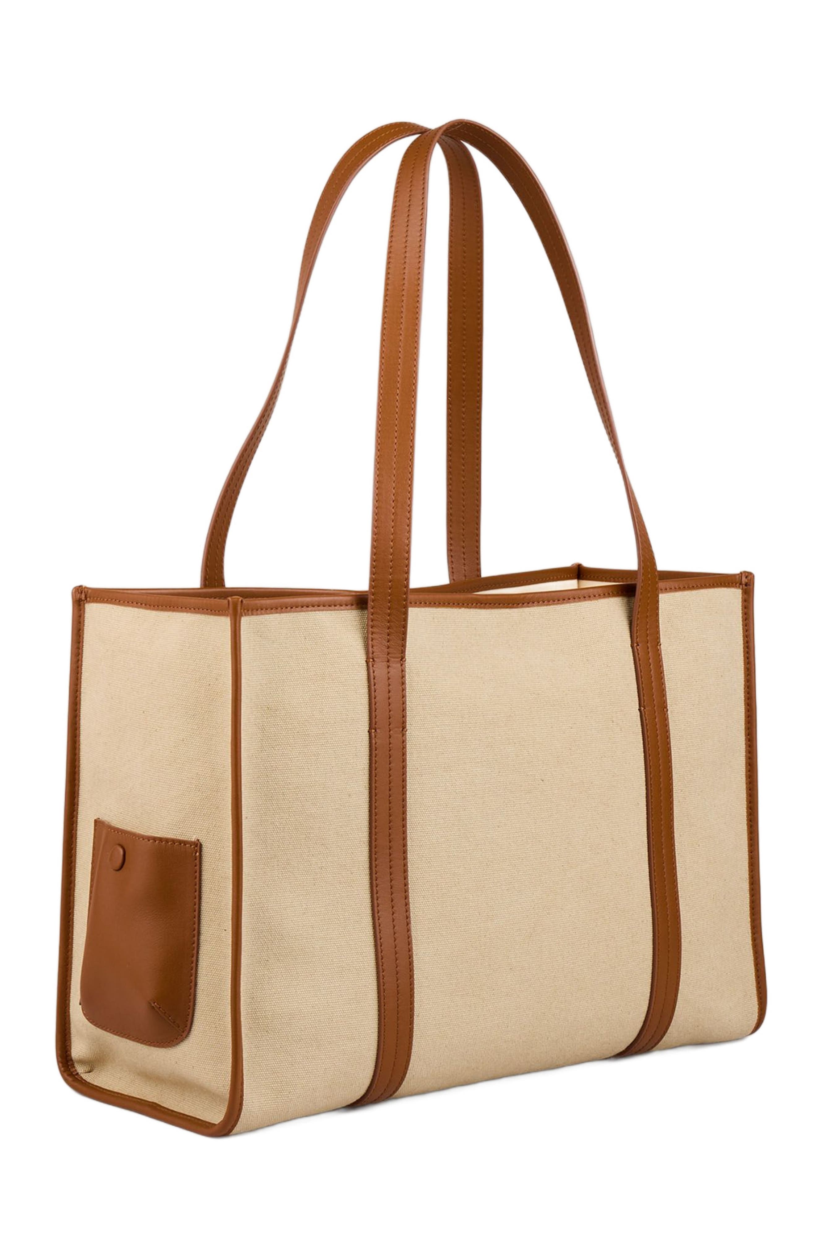 SANDRO Canvas tote bag, Alternate, color, 