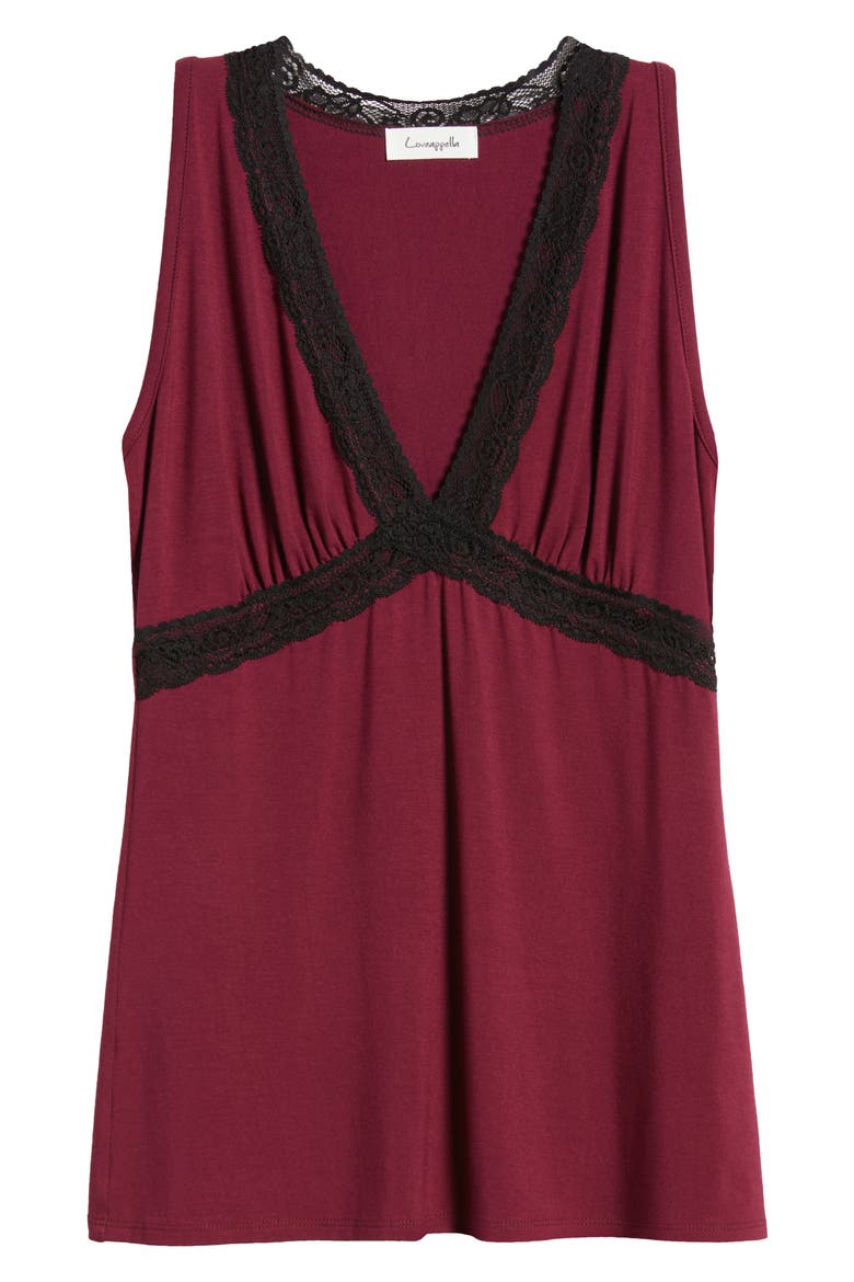 Lace Inset Tank, Alternate, color, BURGUNDY