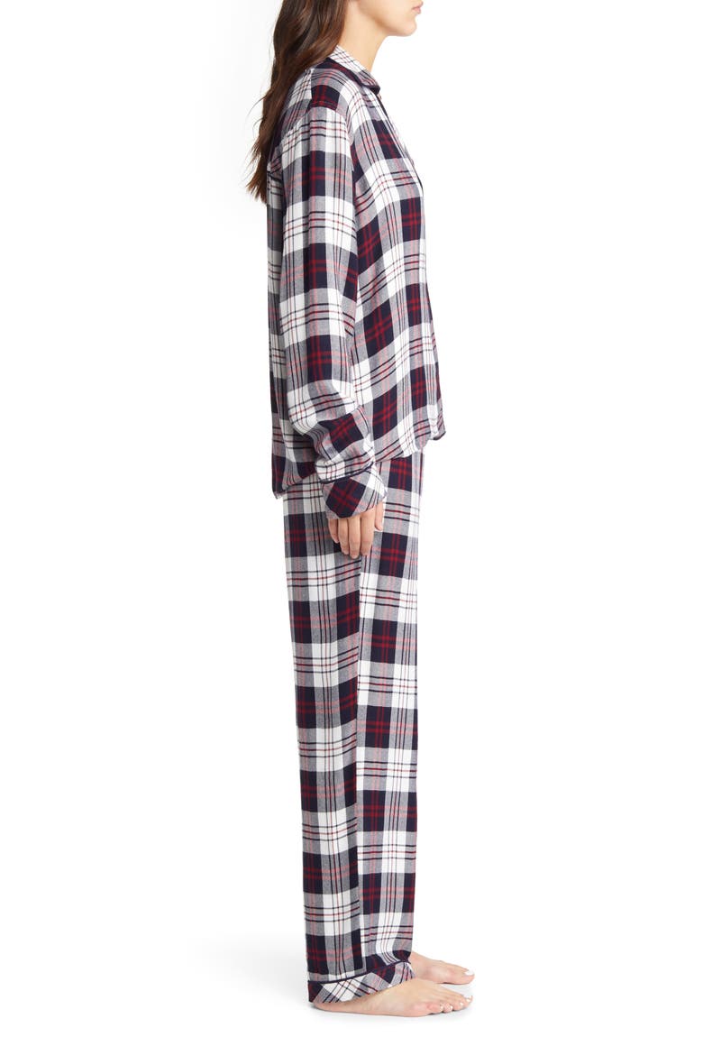 Plaid Herringbone Pajamas, Alternate, color, SPRUCE SEAFOAM WHITE