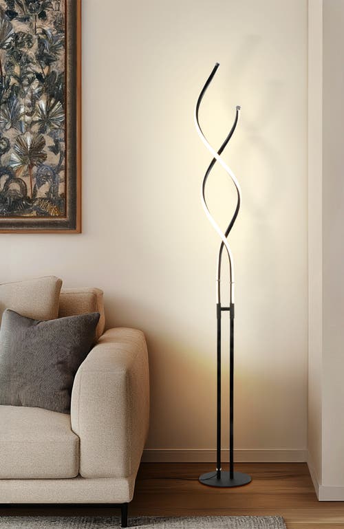 Brightech Embrace 60' Led Industrial 2-in-1 Table And Floor Lamp With Built-in Light Dimmer In Classic Black