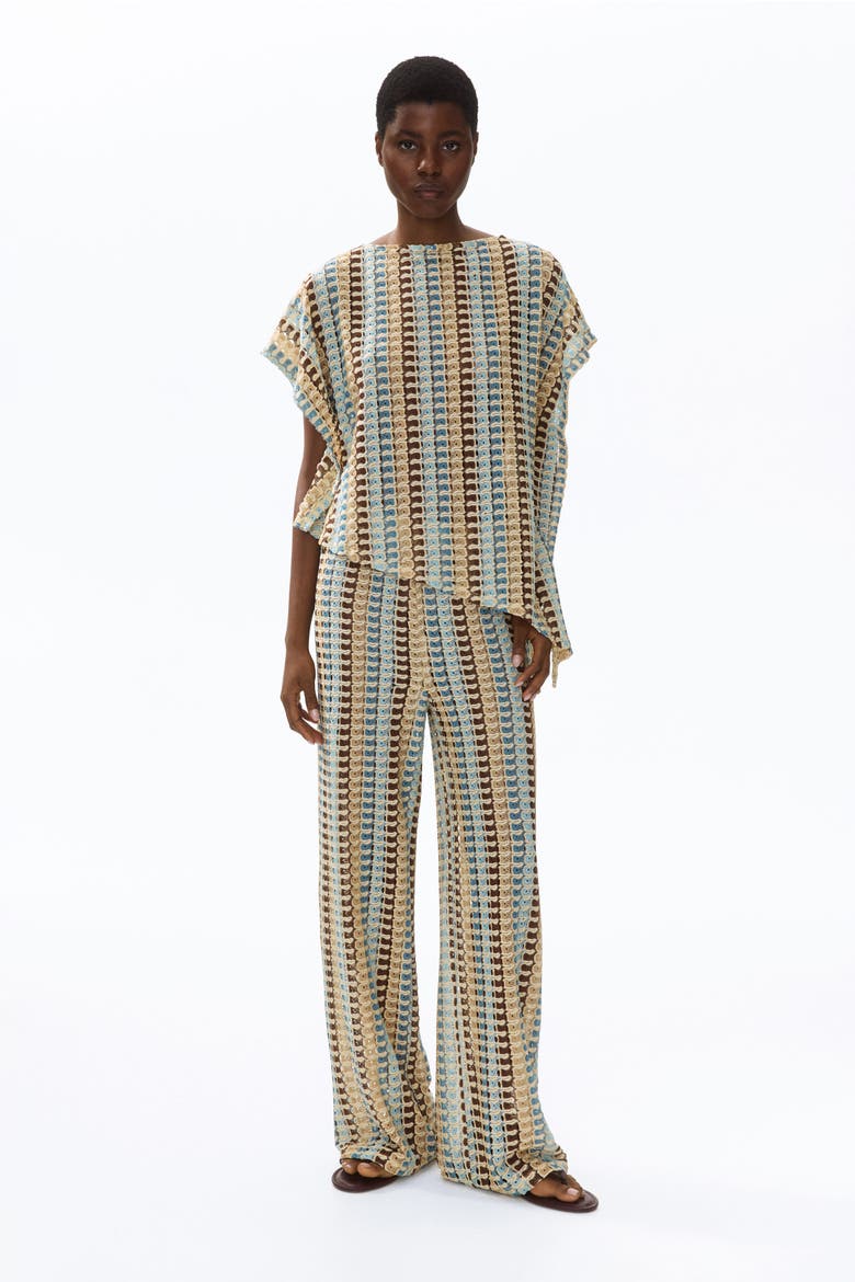 Asymmetric Cape Top, Alternate, color, Light beige/patterned