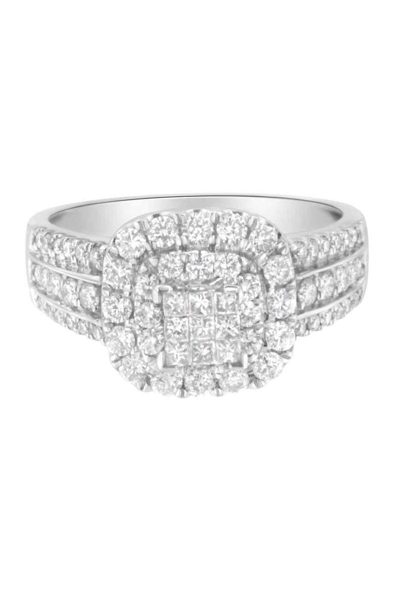 14K White Gold Diamond Vintage Ring, Main, color, White