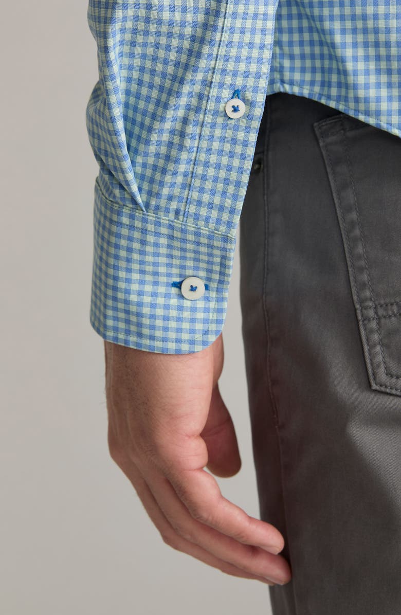 UNTUCKit Starling Check Performance Button-Up Shirt, Alternate, color, Blue