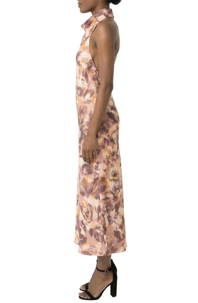 AREA STARS Jersey Halter Dress, Alternate, color, Black Garden