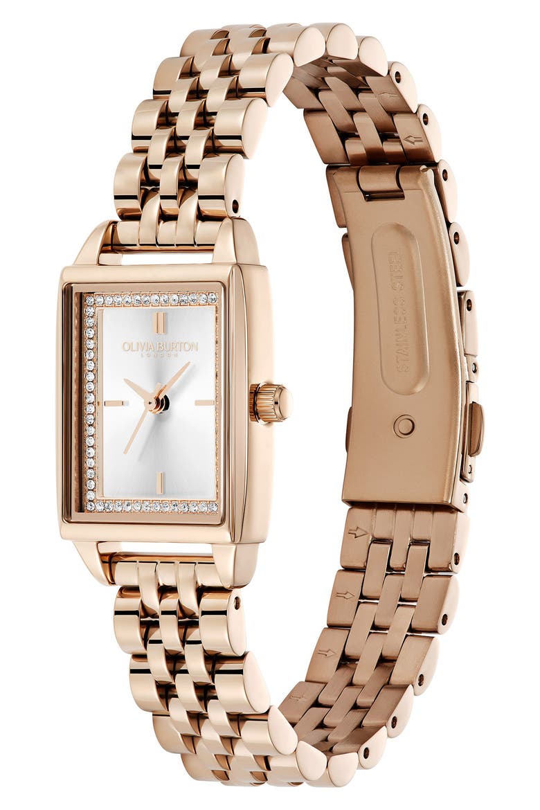 Classics Rectangular Bracelet Watch, 20mm, Alternate, color, WHITE
