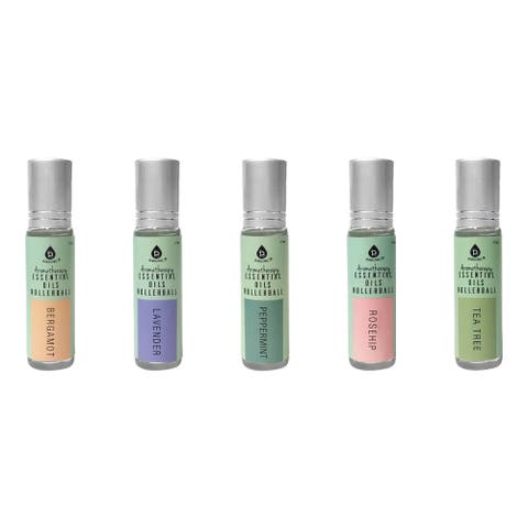 Aromatherapy Essential Oils Rollerballs (Bergamot, Lavender, Peppermint, Rosehip, Tea Tree)