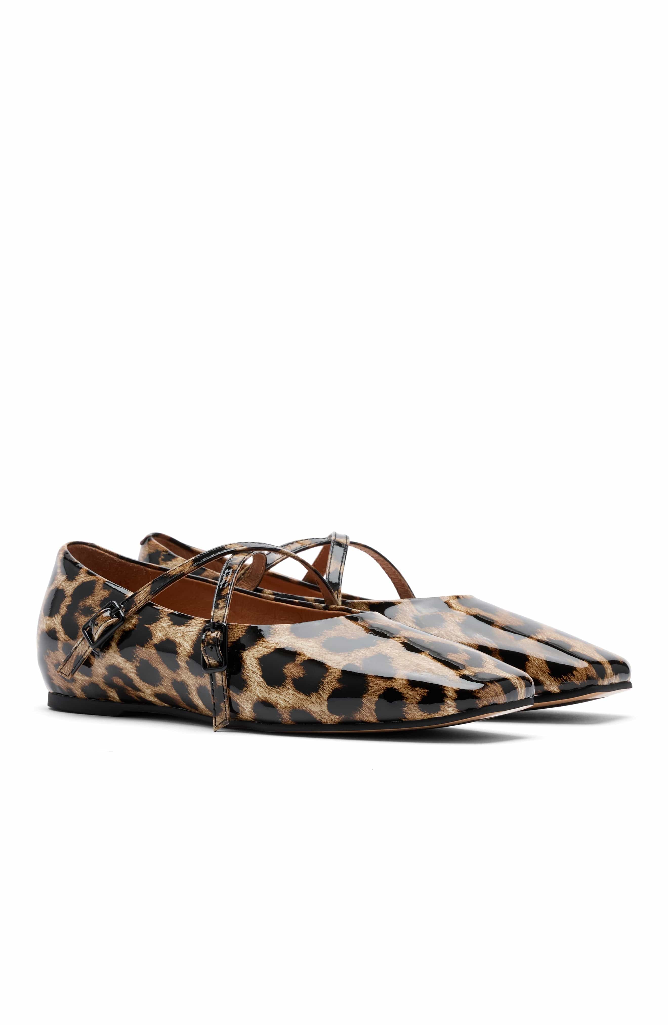MARC NOLAN Billie Patent Leather Mary Jane Flats, Alternate, color, Leopard
