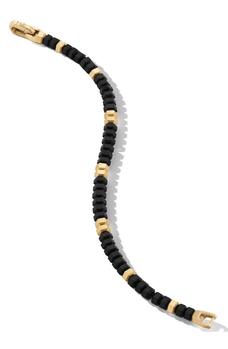 David Yurman Hex Bead Bracelet with Black Onyx & 18K Yellow Gold, Alternate, color,