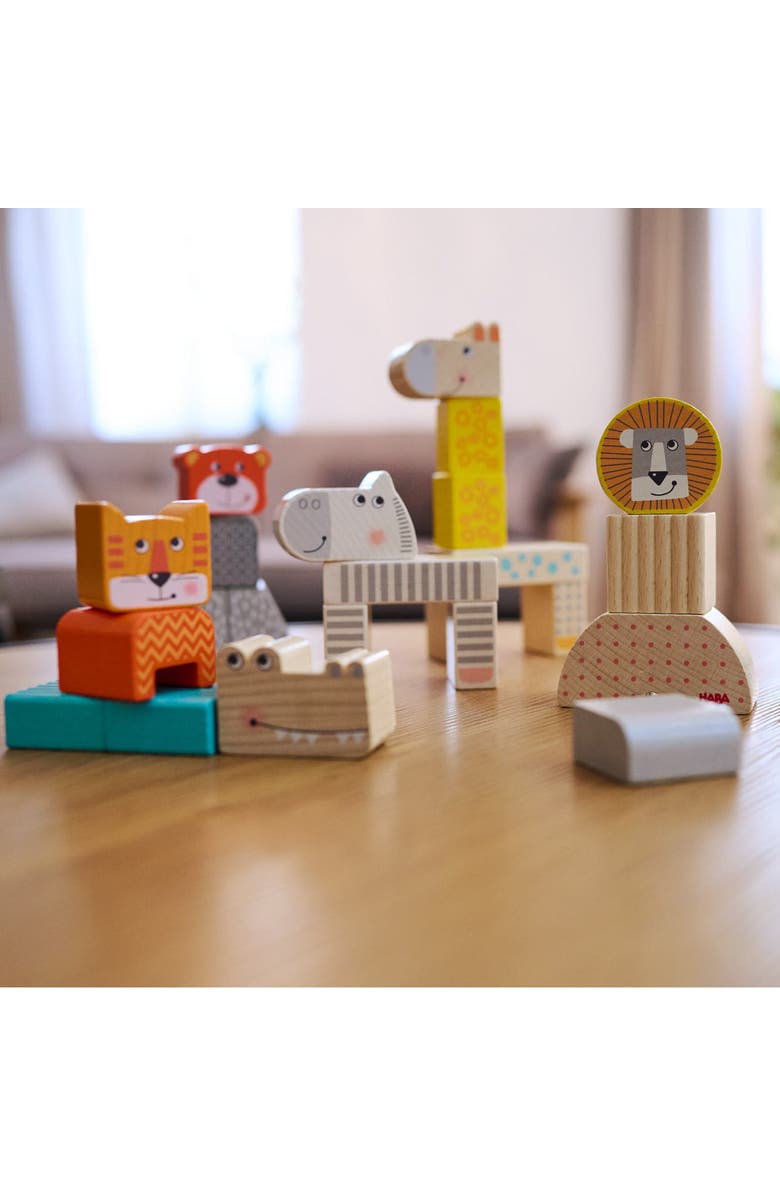 HABA Animal Parade Wooden Blocks - 25 Piece Set, Alternate, color, Multi