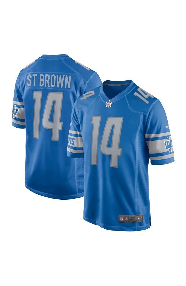 Nike Men's Nike Amon-Ra St. Brown Blue Detroit Lions Game Player Jersey, Main, color, 