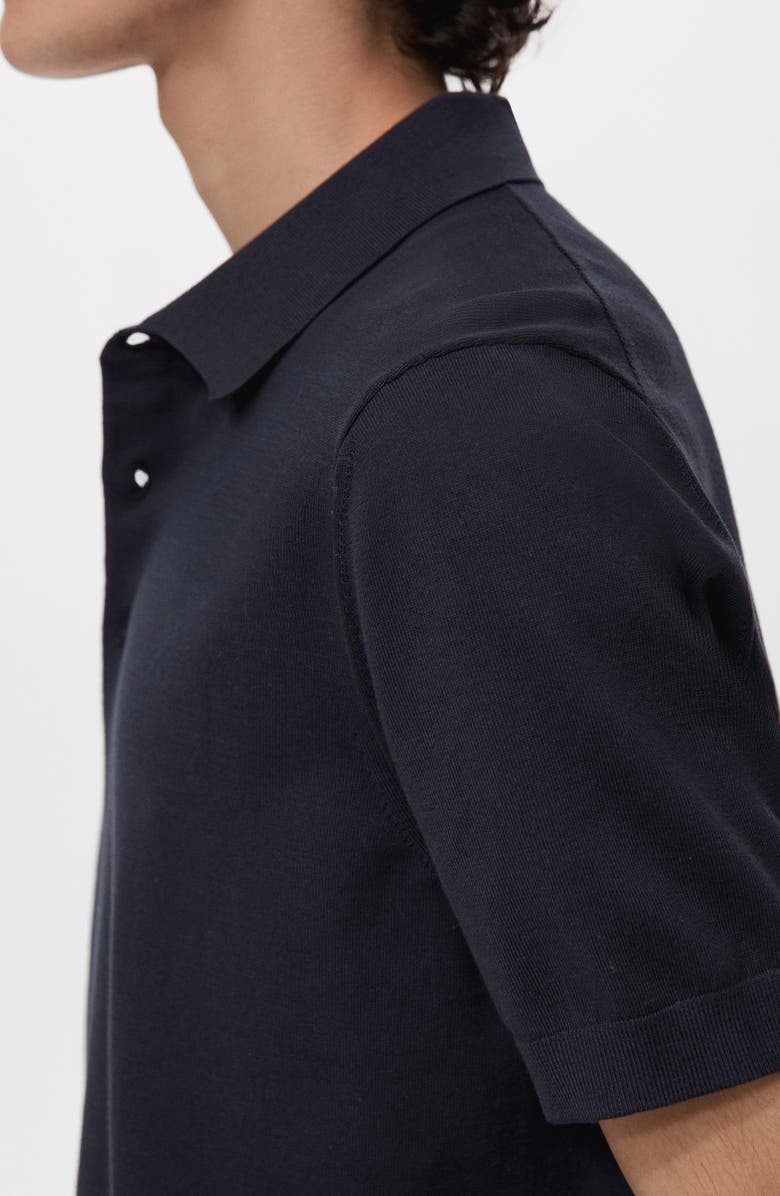 MANGO Solid Cotton Polo Sweater, Alternate, color, Night Blue