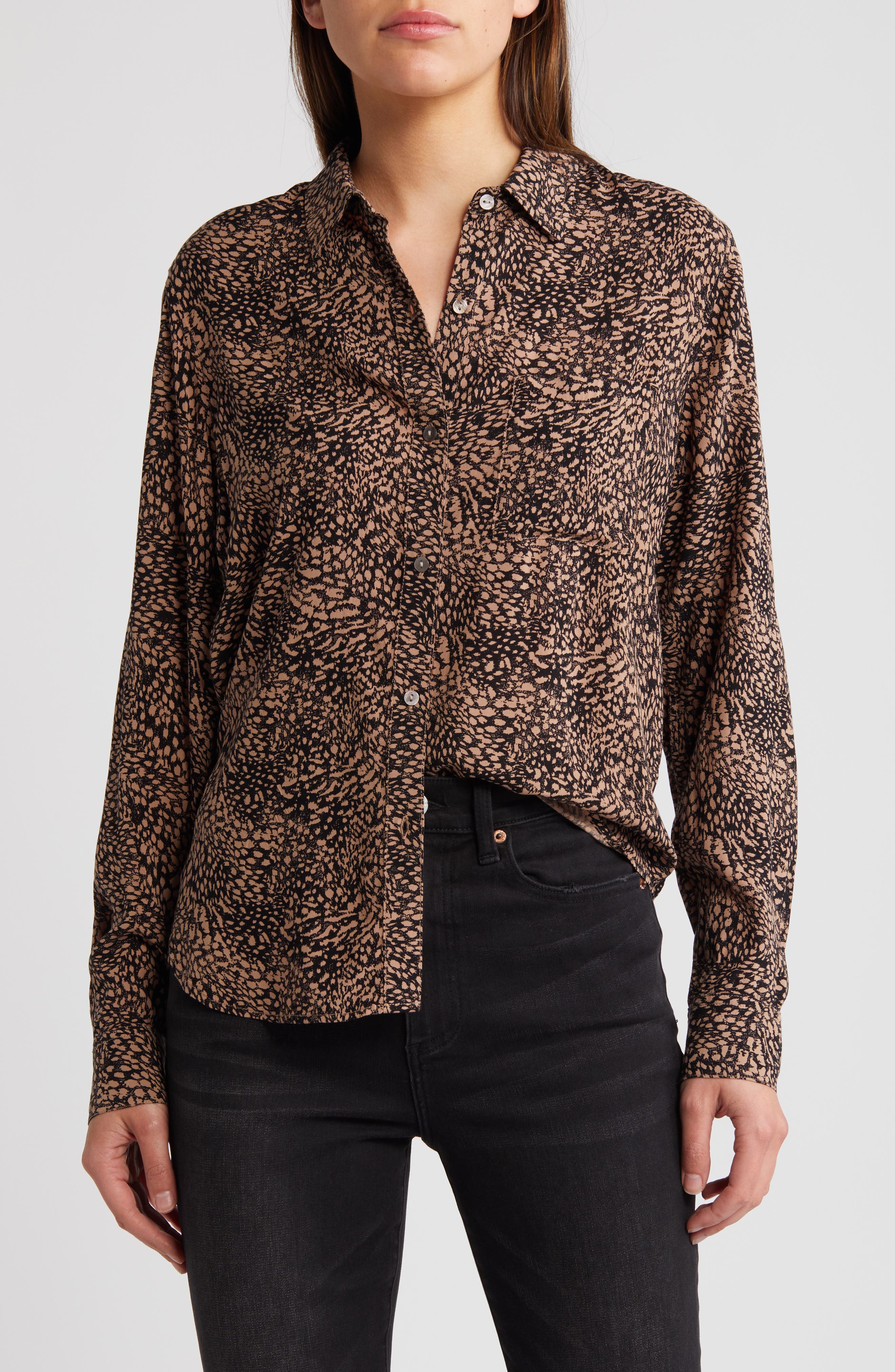 Rails Josephine Animal Print Button-Up Shirt