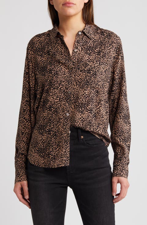 Josephine Animal Print Button-Up Shirt