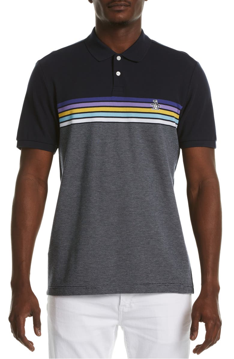 Original Penguin Chest Stripe Short Sleeve Polo, Main, color,