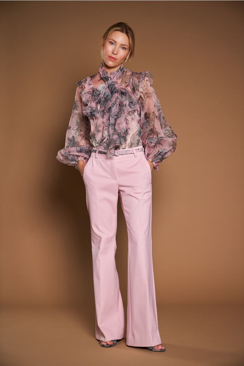 Cotton Stretch Trousers With Bootcut, Alternate, color, Powder Rose