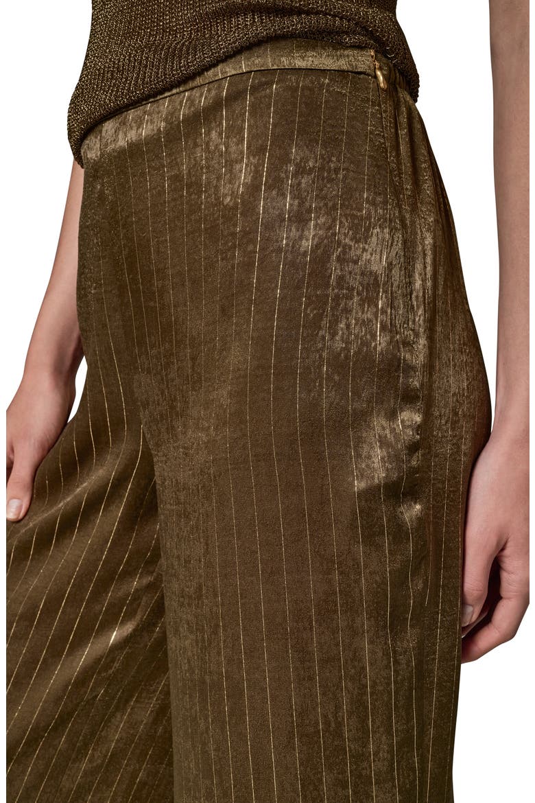 Pinstripe Wide Leg Pants, Alternate, color, OLIVE BRANCH