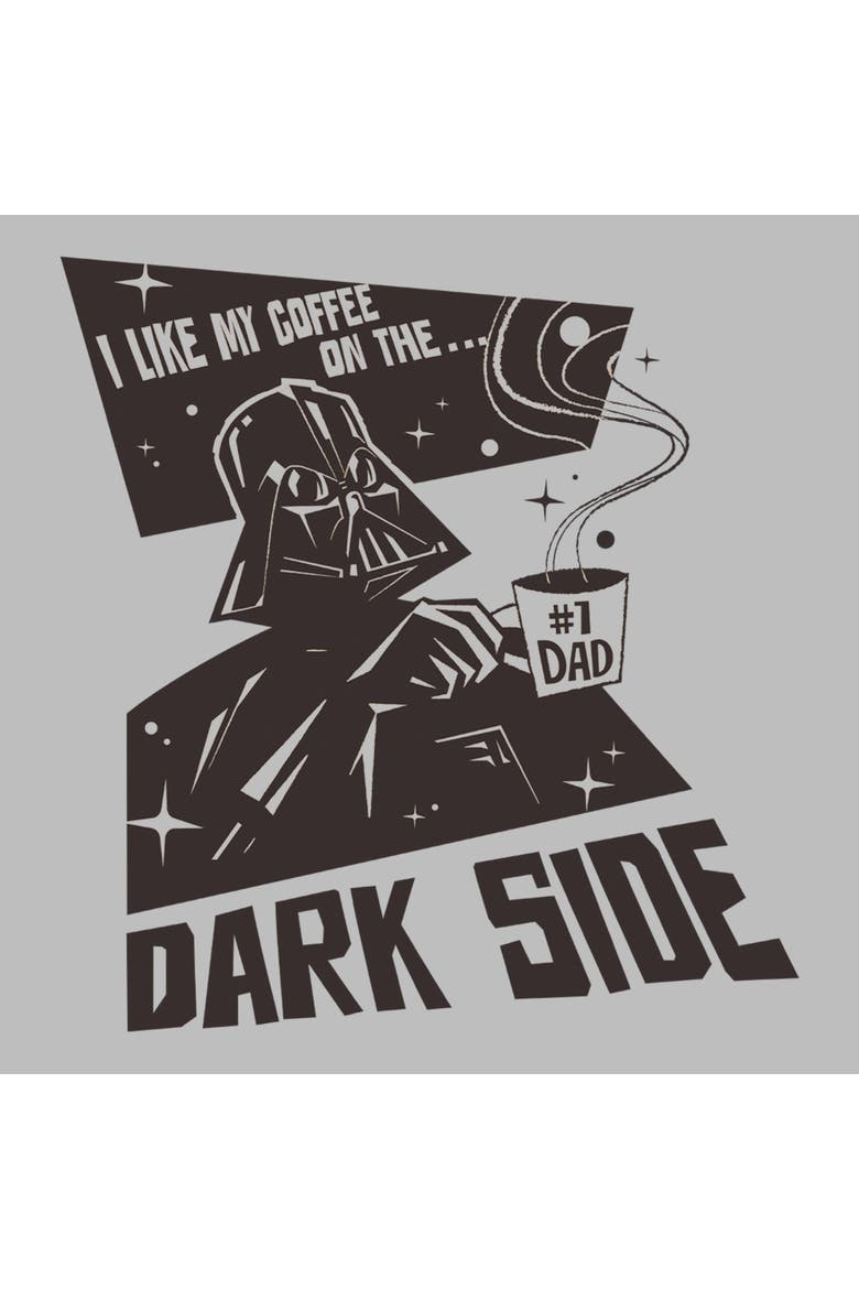 Men's Star Wars A New Hope Dark Side Coffee  Graphic T-Shirt, Alternate, color, Sport Grey