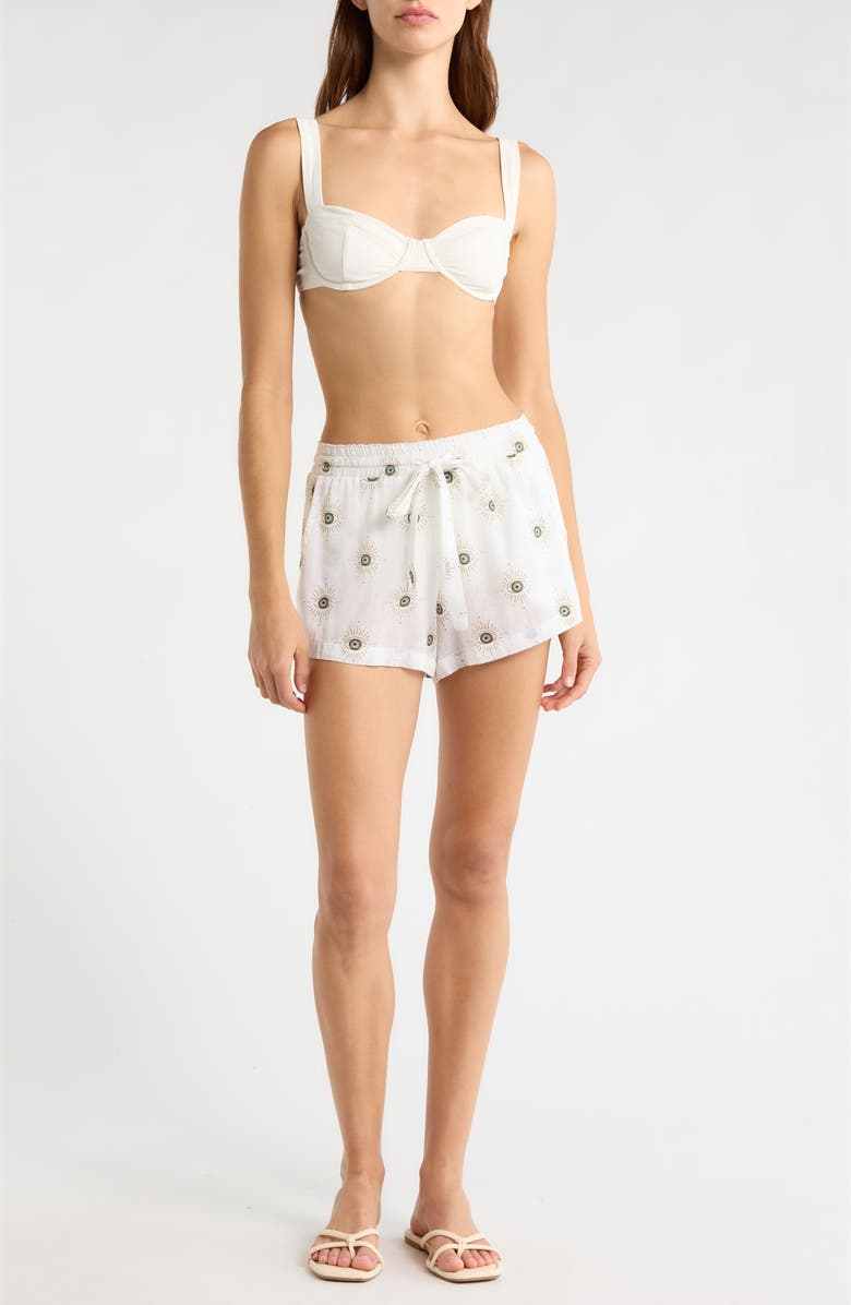 Elan Evil Eye Cover-Up Shorts, Main, color, White Evil Eye