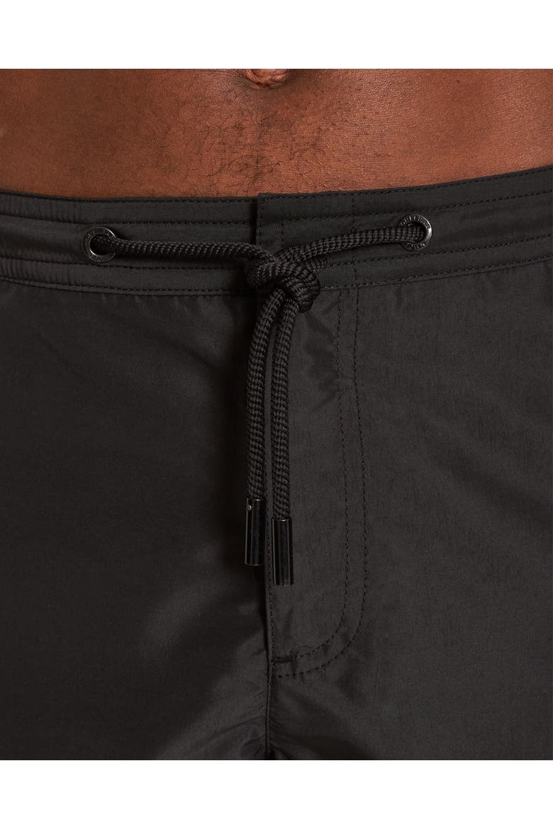 Bulldog Drawcord Mid-Length Lightweight Drawcord Swim Shorts, Alternate, color, Black