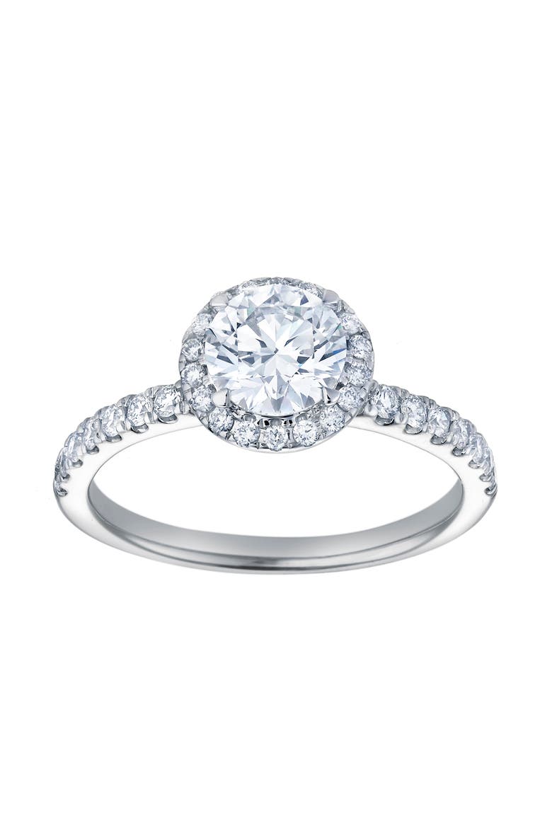 Paloma 14K White Gold Round Cut Lab Grown Diamond Halo Engagement Ring - 1.5 ctw, Alternate, color, 14K White Gold