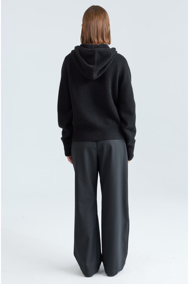 Wool Hoodie Zip Up Sweater, Alternate, color, Black