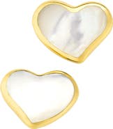 Jan Leslie Heart Stud Earring Set In Sterling With 18K Gold Overlay