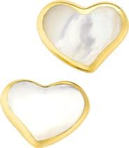 Jan Leslie Heart Stud Earring Set In Sterling With 18K Gold Overlay