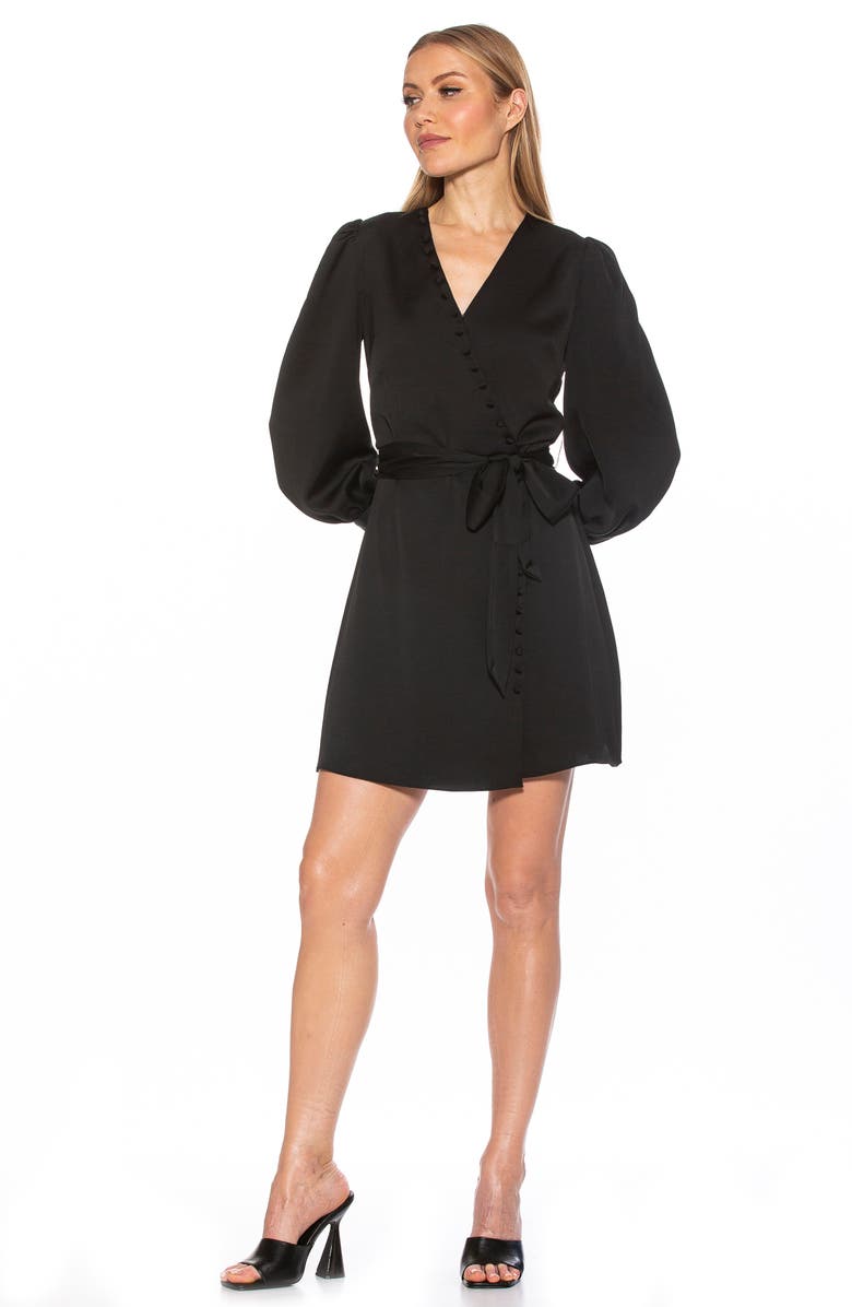 Alexia Admor Blouson Sleeve Wrap Dress, Alternate, color,