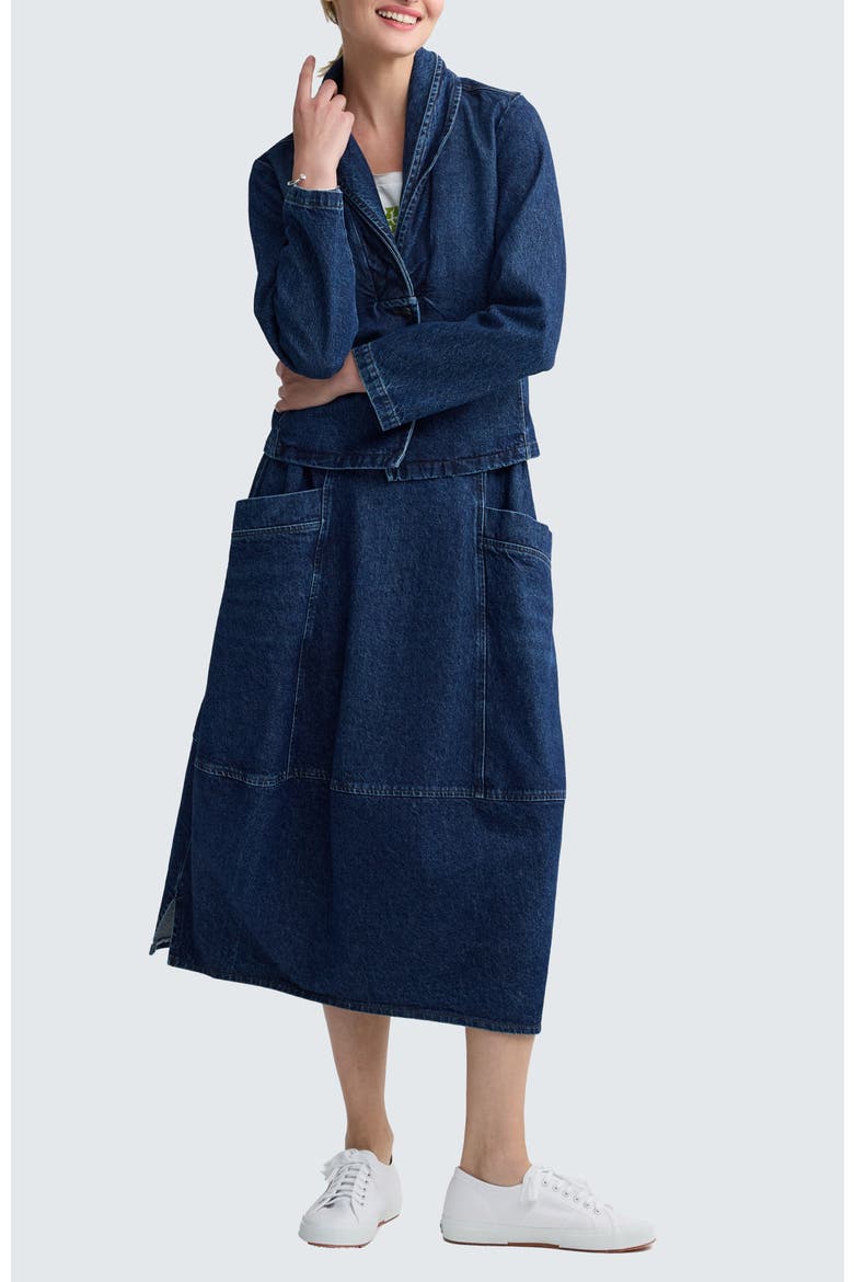 Hayden Balloon Denim Skirt, Alternate, color, Indigo Denim