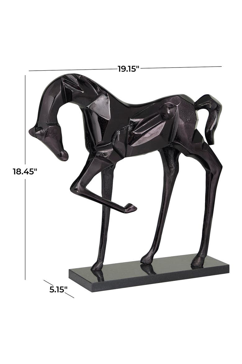 Black Aluminum Contemporary Horse Sculpture, Alternate, color, BLACK