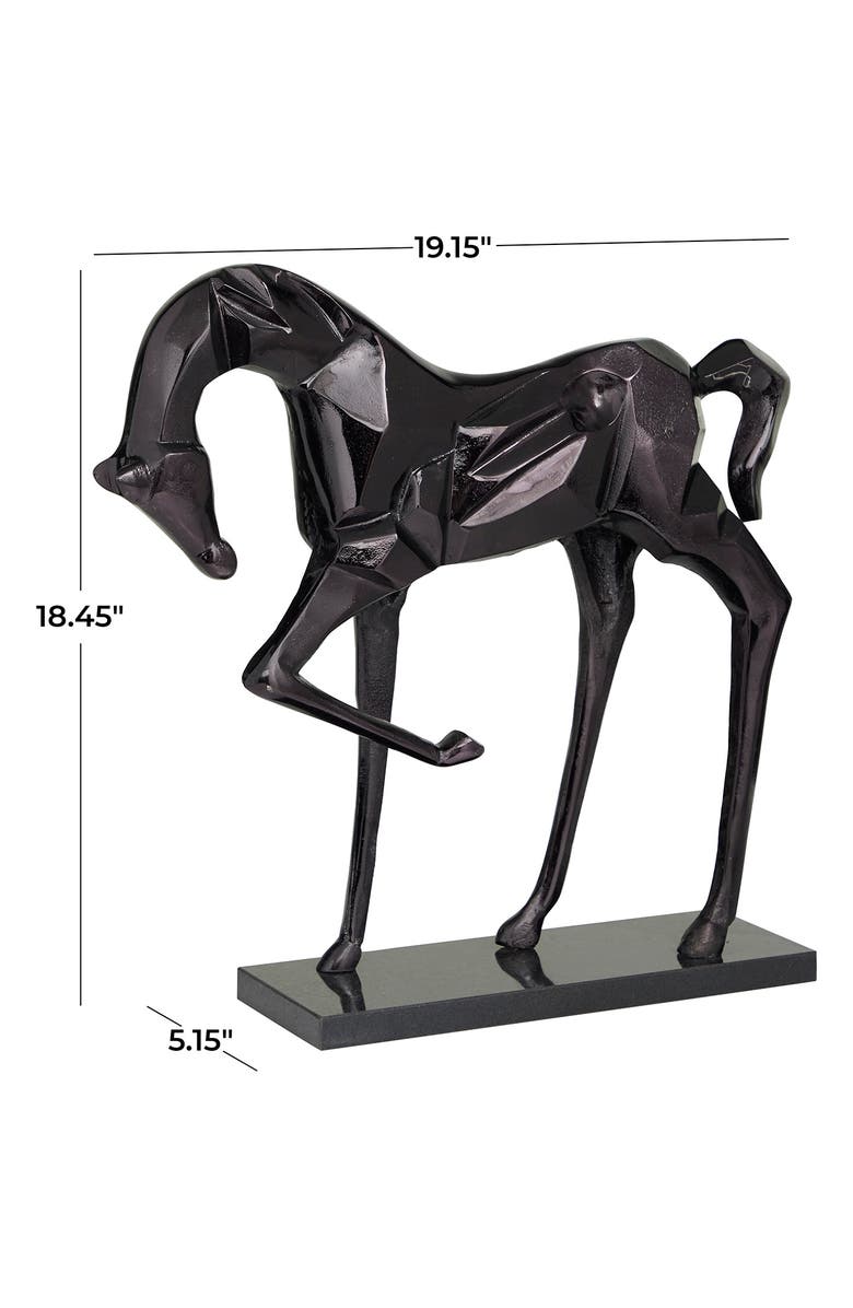 VIVIAN LUNE HOME Black Aluminum Contemporary Horse Sculpture, Alternate, color, 