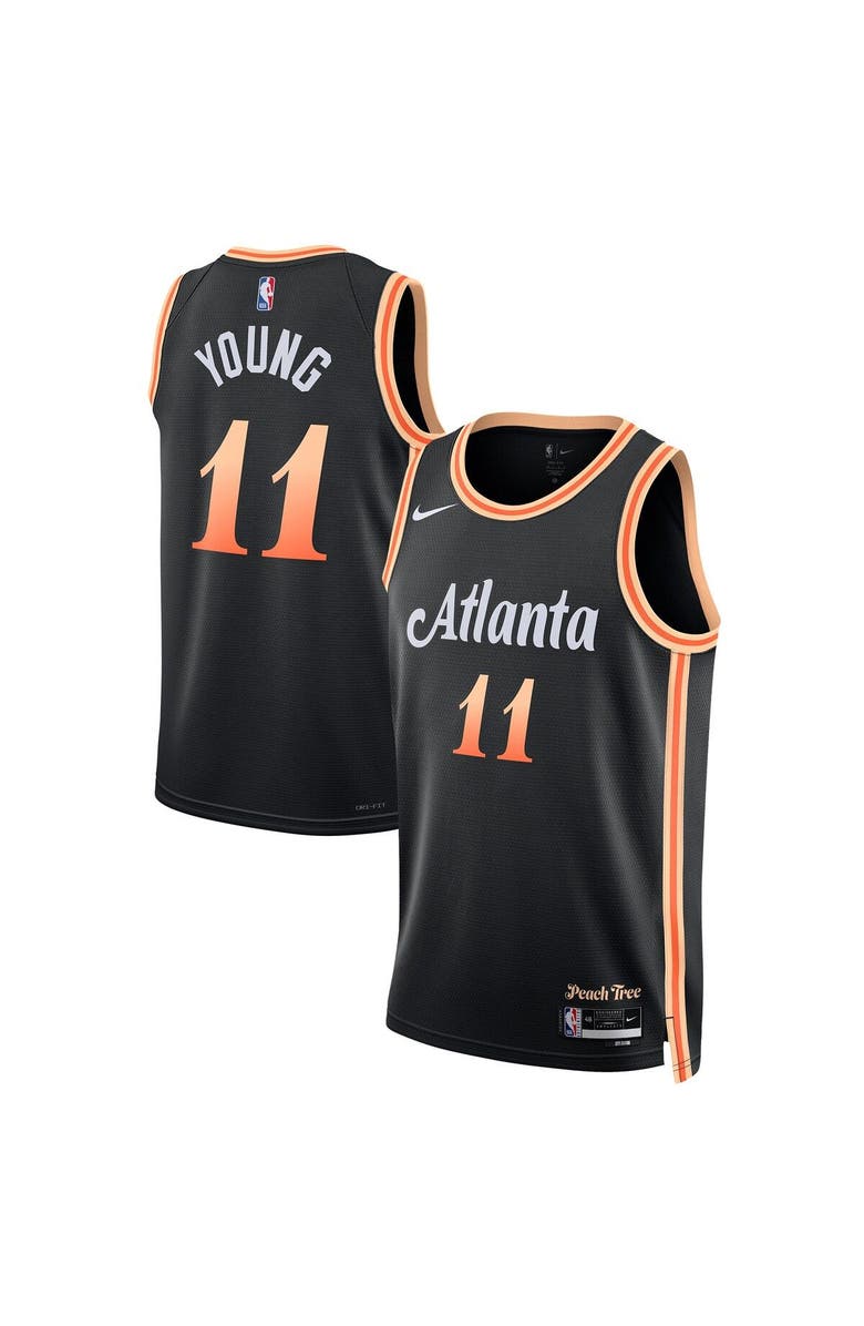 Nike Unisex Nike Trae Young Black Atlanta Hawks 2022/23 Swingman Jersey - City Edition, Main, color, 