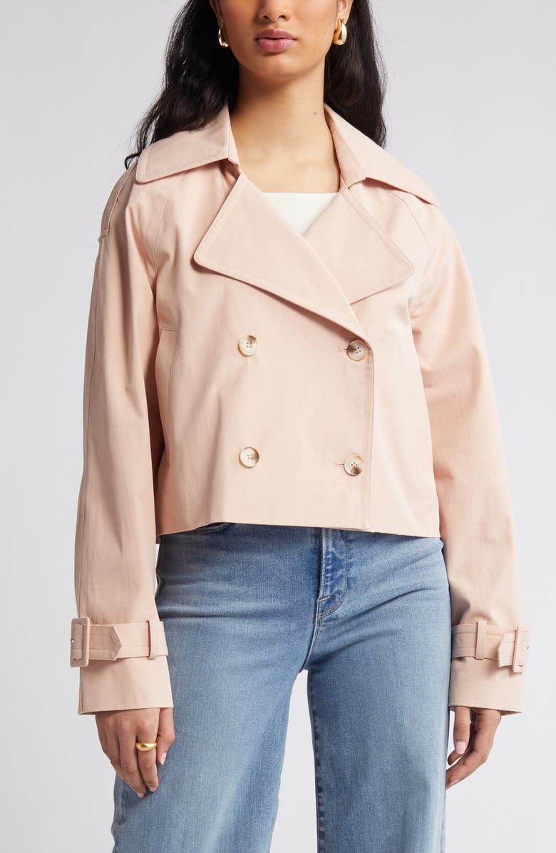 RUE SOPHIE Enola Crop Trench Coat, Alternate, color, Blush