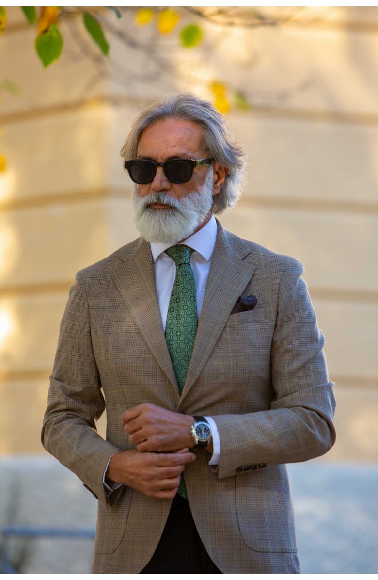 Elizabetta Palladio - Extra Long Silk Jacquard Tie for Men, Alternate, color, Forest Green