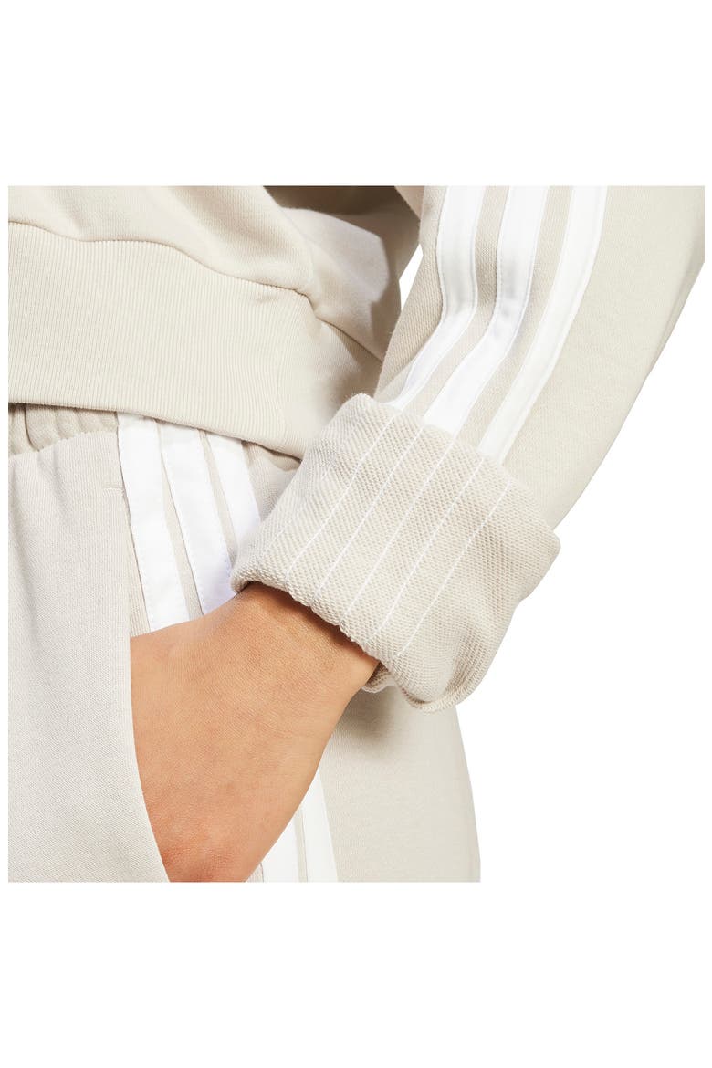 3-Stripe Crop Hoodie, Alternate, color, WONALU/WHI