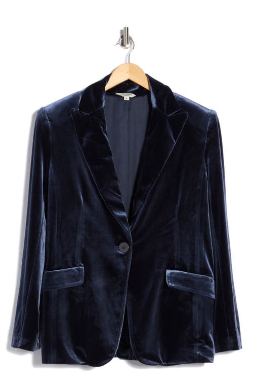 Max Studio Peak Lapel Velvet Blazer In Purple