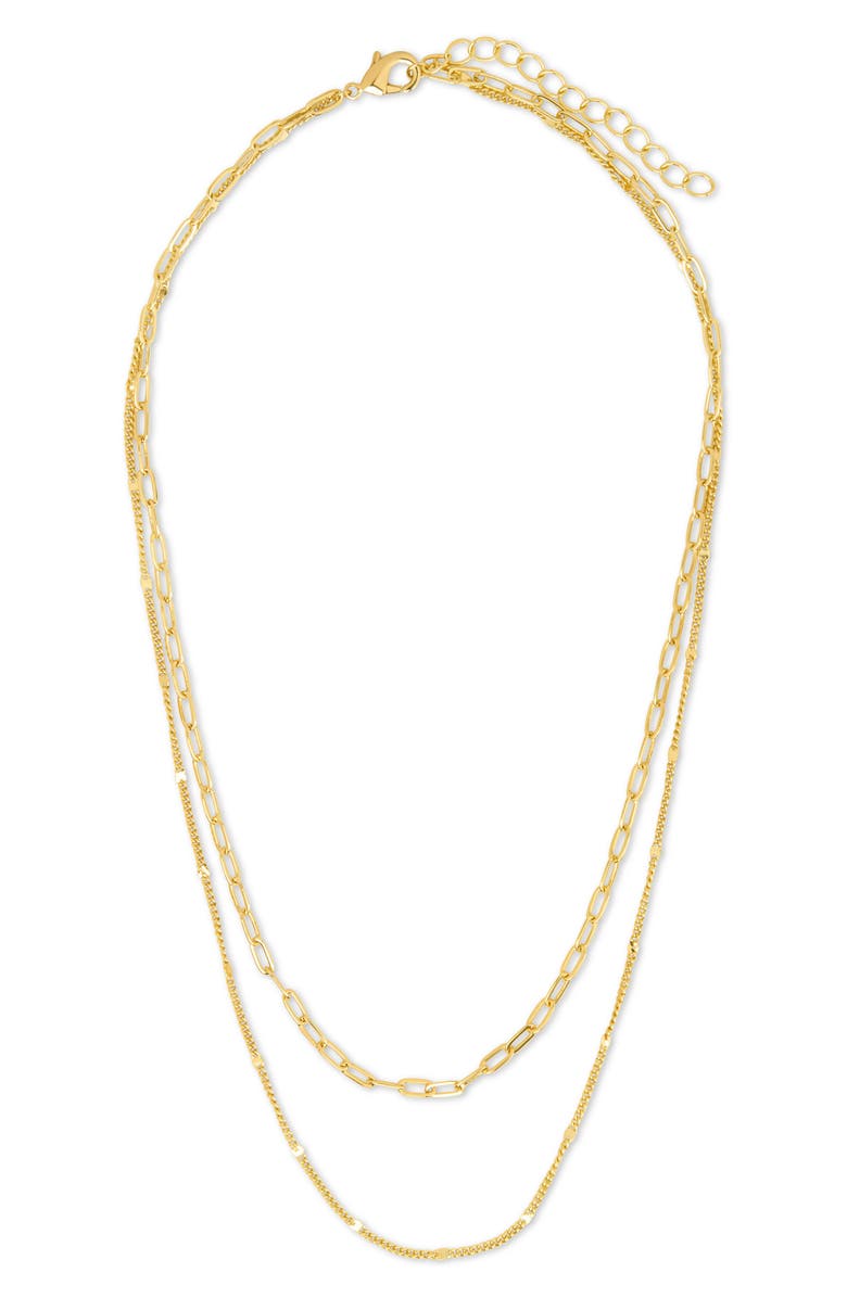 Sterling Forever Evelina Layered Chain Necklace, Alternate, color, Gold