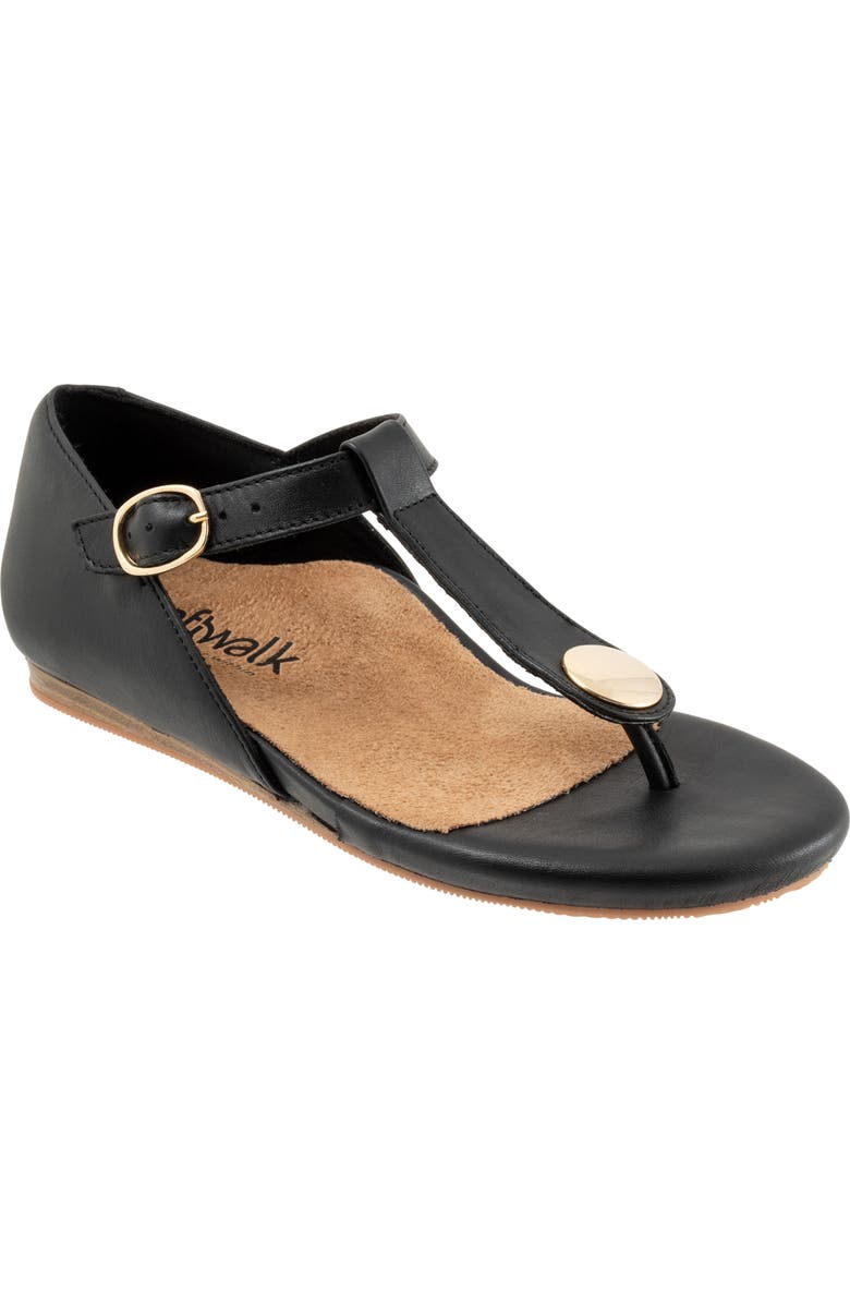 SoftWalk<sup>®</sup> Ankle Strap Sandal, Main, color, Black