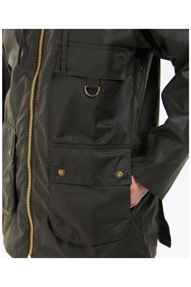 Highclere Hooded Waxed Jacket, Alternate, color, OLIVE