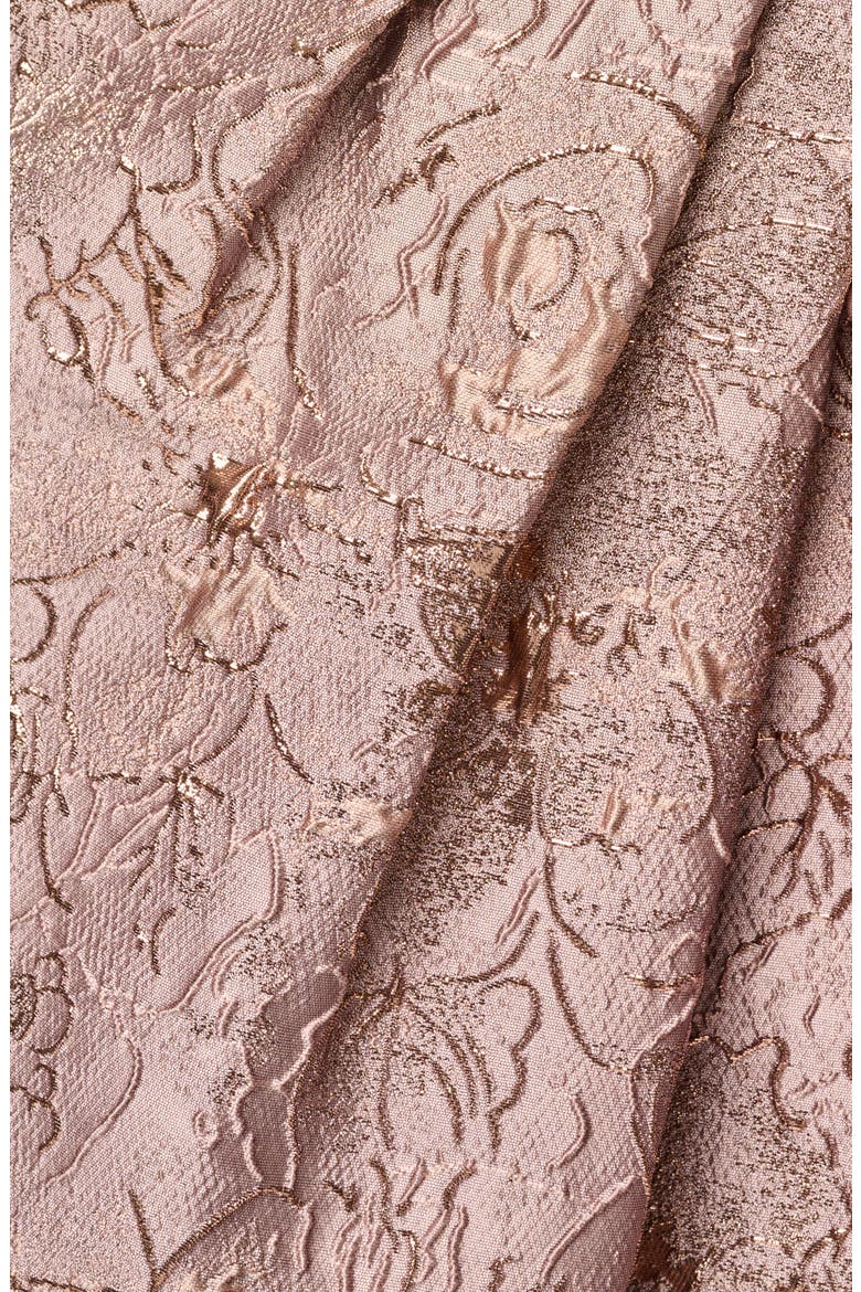 Metallic Jacquard Sleeveless Cocktail Dress, Alternate, color, CANDIED GINGER