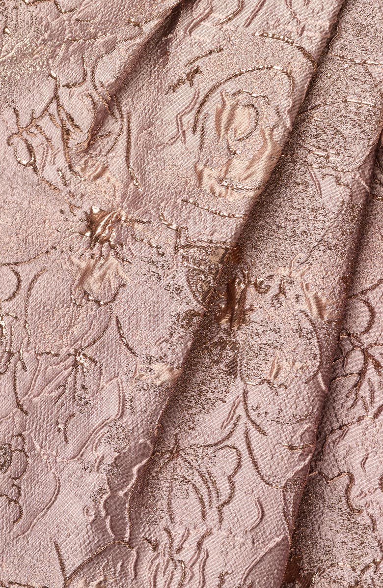 Adrianna Papell Metallic Jacquard Sleeveless Cocktail Dress, Alternate, color, Candied Ginger