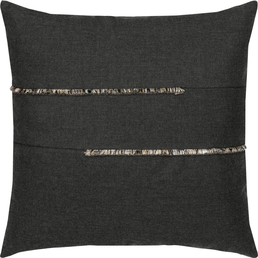 Elaine Smith Micro Fringe Carbon Indoor & Outdoor Woven Accent Pillow