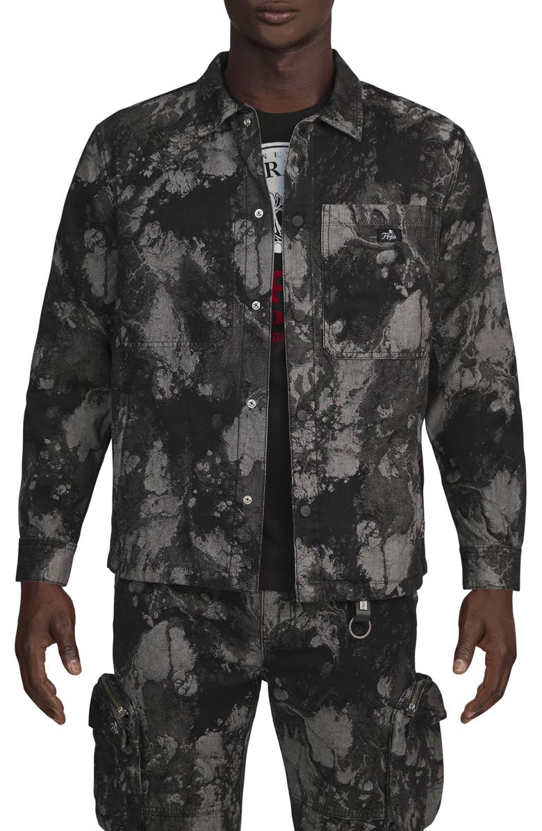 PRPS Squaw Valley Abstract Print Cotton Trucker Jacket, Alternate, color, 