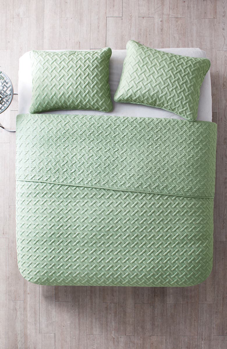 VCNY HOME Nina Embossed Basketweave Quilt Set - Twin, Alternate, color, Green